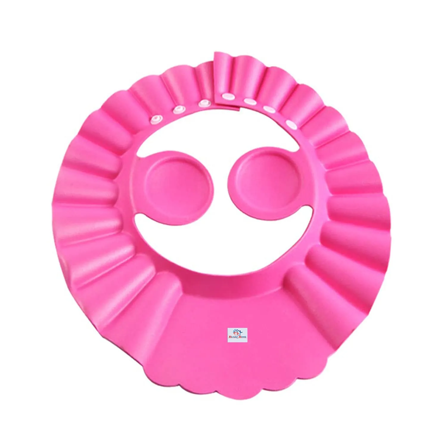 Heart Home Eva Foam Soft Adjustable Bath Cap for Toddler/Baby/KidS|Soft & Flexible Material|Size 30 x 28 CM (Pink)-HS_38_HEARTH21347