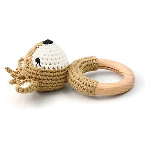 Joliecraft: Handmade Cotton Teether with Rattle – Soft & Sensory