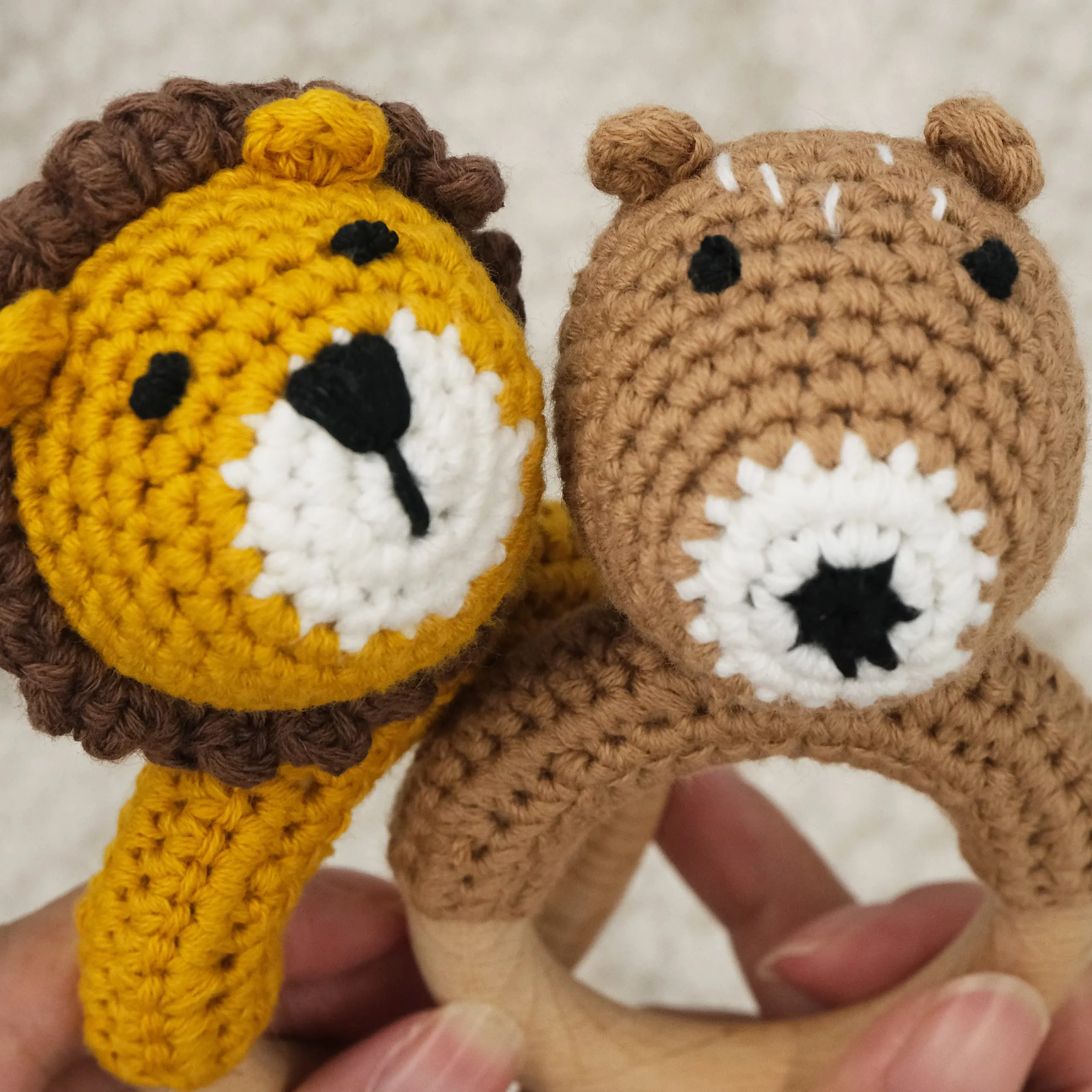 Joliecraft: Handmade Cotton Teether with Rattle – Soft & Sensory