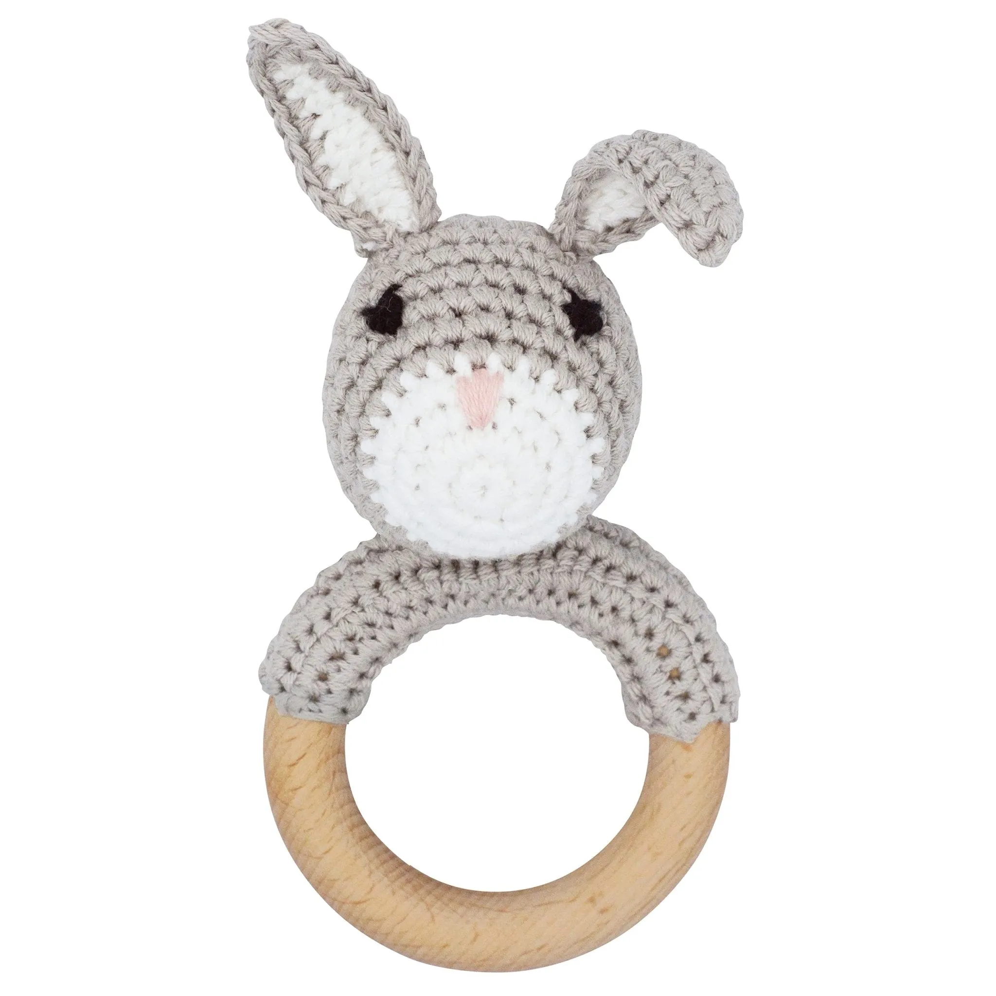 Joliecraft: Handmade Cotton Teether with Rattle – Soft & Sensory
