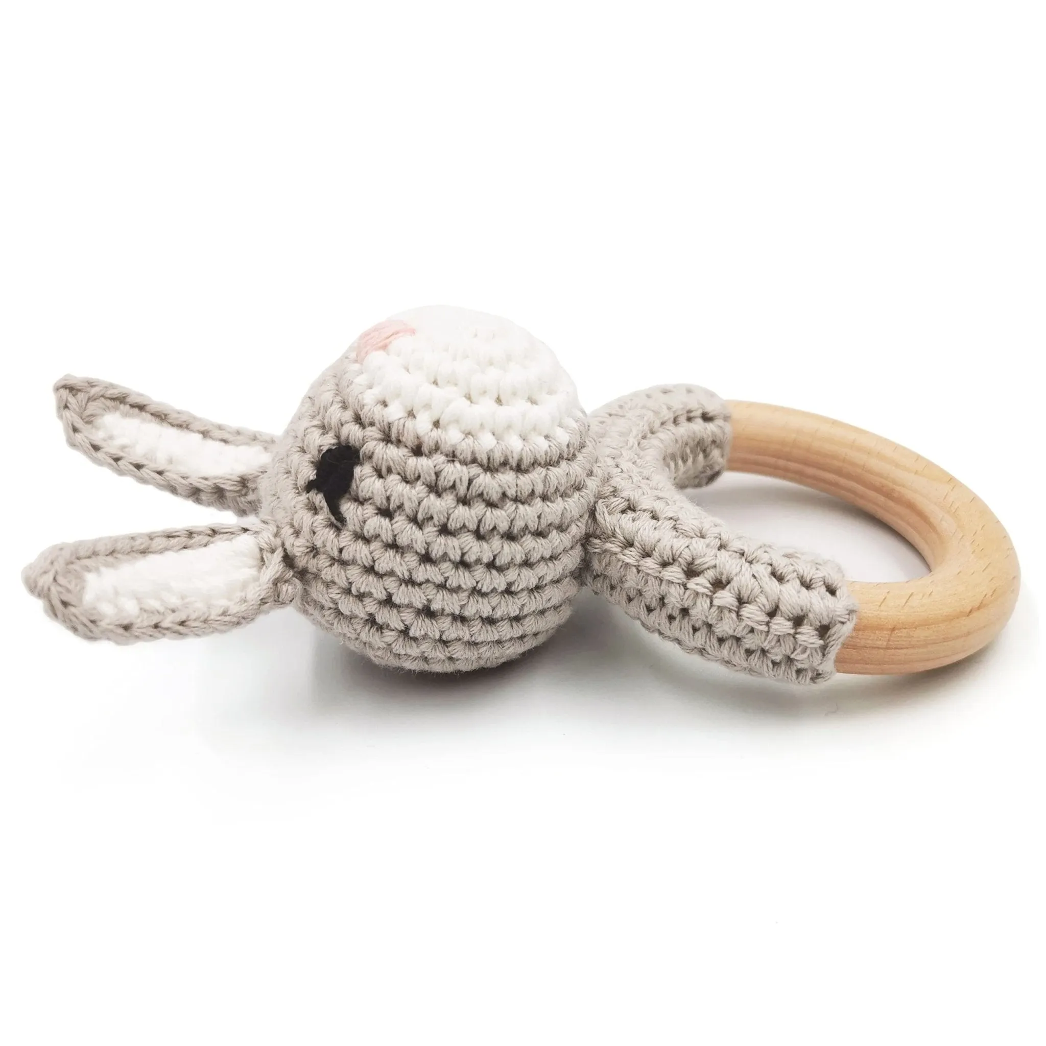 Joliecraft: Handmade Cotton Teether with Rattle – Soft & Sensory