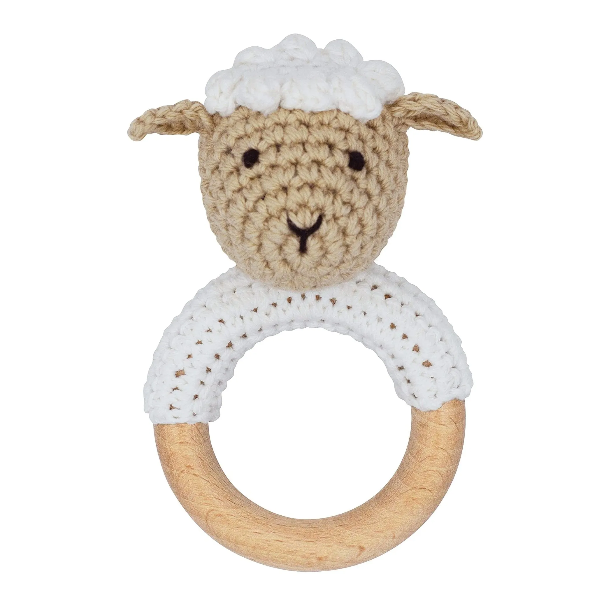 Joliecraft: Handmade Cotton Teether with Rattle – Soft & Sensory