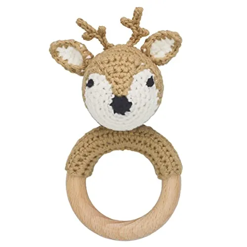 Joliecraft: Handmade Cotton Teether with Rattle – Soft & Sensory