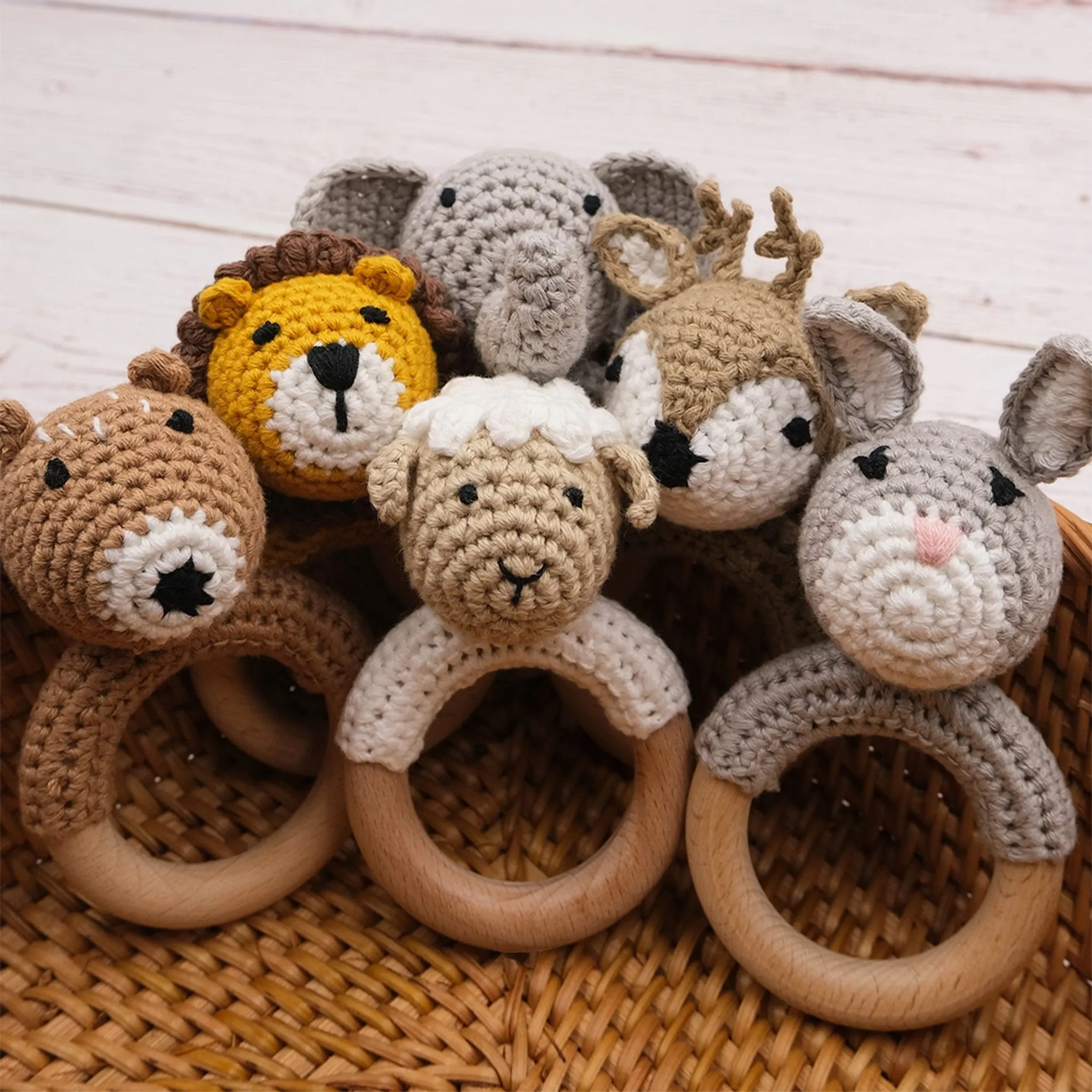 Joliecraft: Handmade Cotton Teether with Rattle – Soft & Sensory