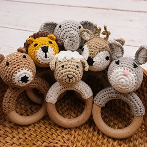 Joliecraft: Handmade Cotton Teether with Rattle – Soft & Sensory