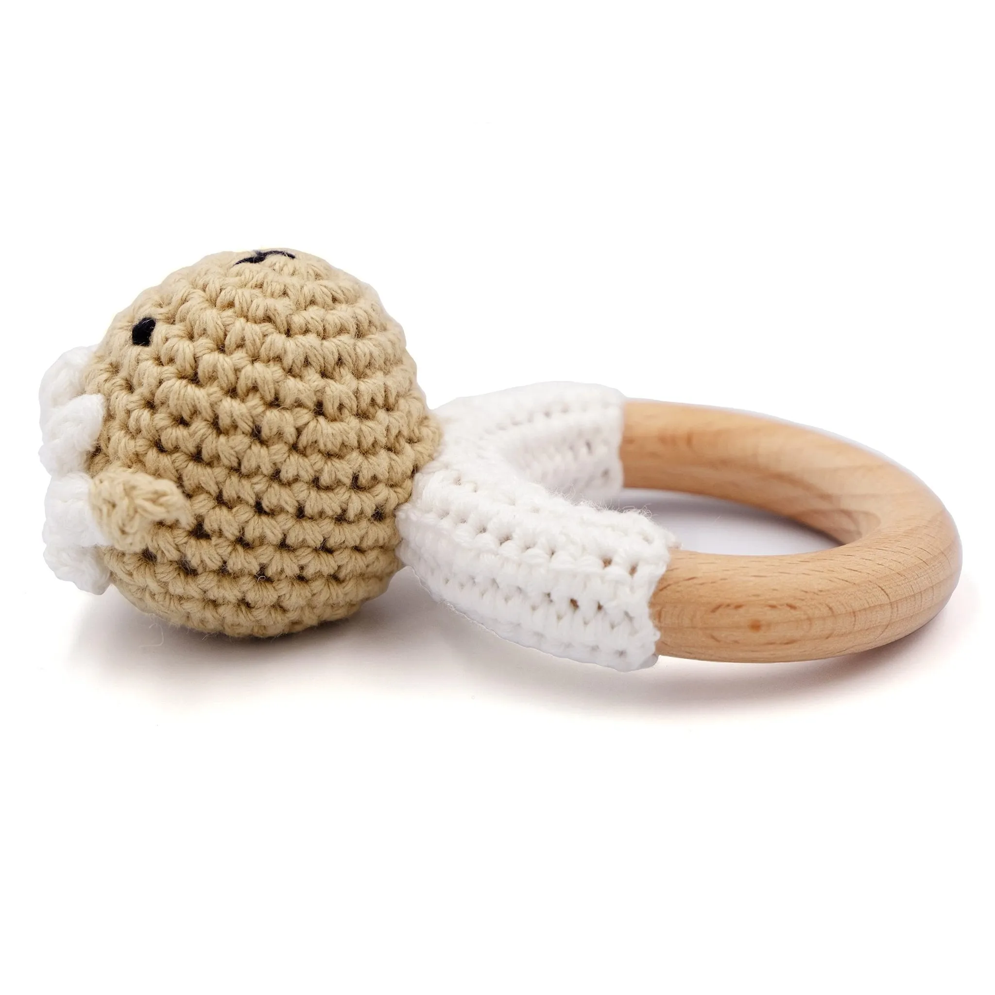 Joliecraft: Handmade Cotton Teether with Rattle – Soft & Sensory