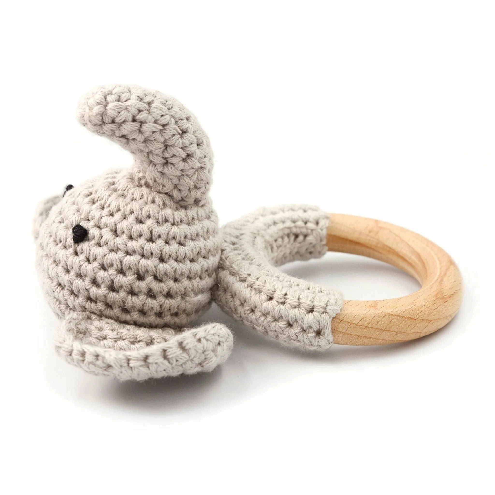 Joliecraft: Handmade Cotton Teether with Rattle – Soft & Sensory
