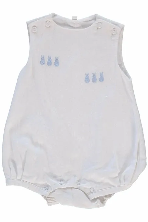 Julius Berger & Carriage Boutique Boys Easter Bunny White Romper   Bonnet