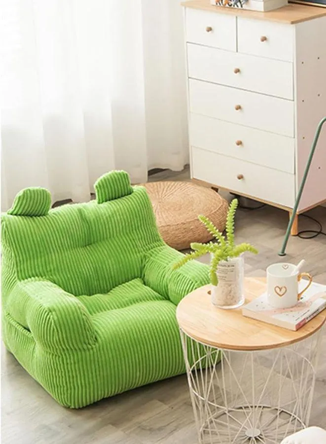 Kids Bean Bag Chair/Sofa Coudroy Fabric, Foam Filled-Green