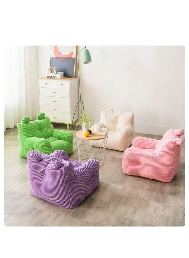Kids Bean Bag Chair/Sofa Coudroy Fabric, Foam Filled-Green