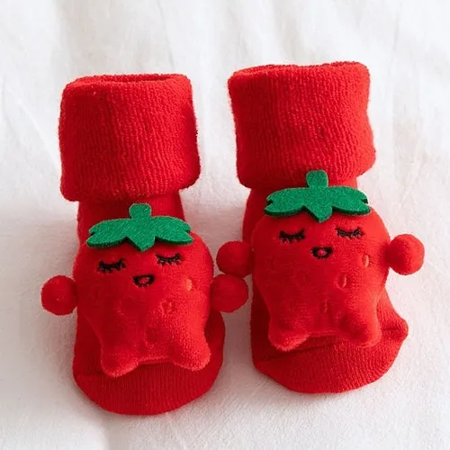 Kids Children's Socks for Girls Boys Non slip Print Cotton Toddler
