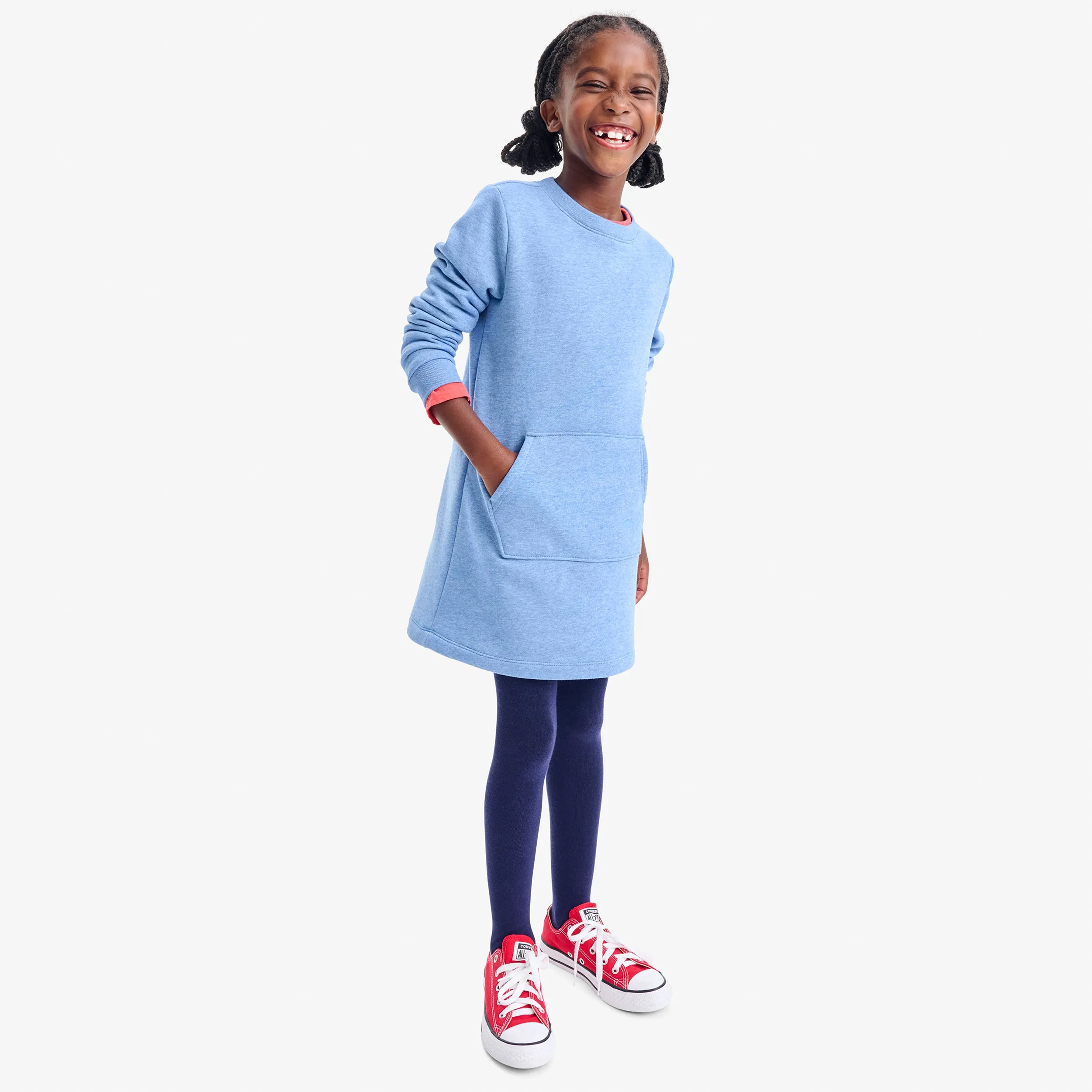 Kids cozy fleece sweatshirt dress