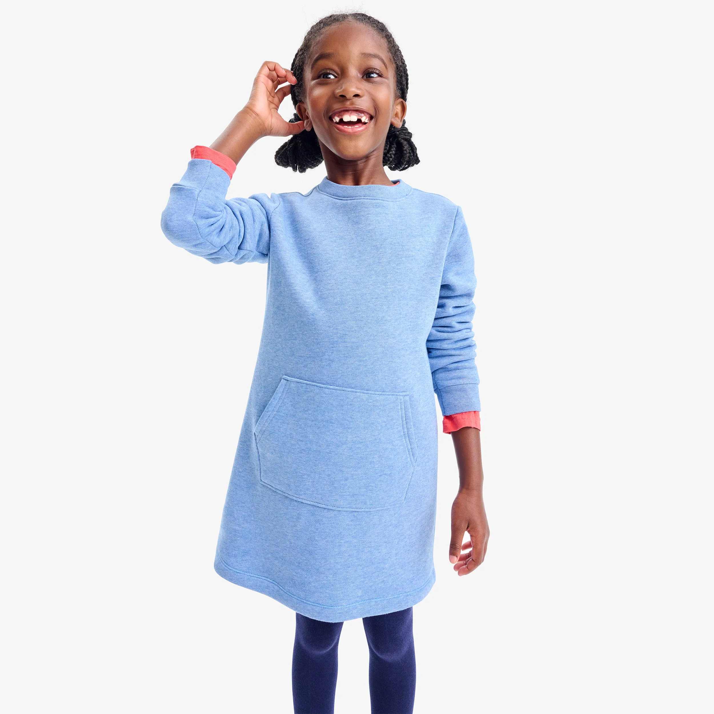 Kids cozy fleece sweatshirt dress