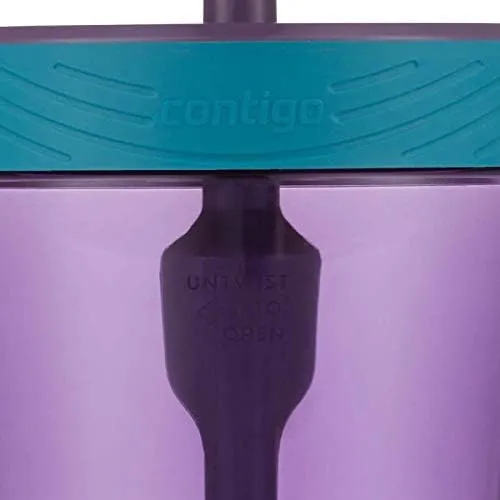Kids Spill-Proof Tumbler with Straw, 14oz, Eggplant