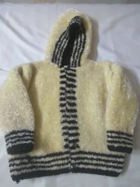 Kids woollen hand made sweater with hoodie