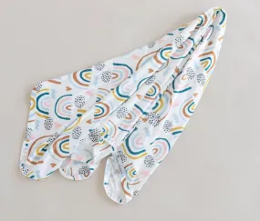 Lightweight Swaddle Blanket - Boho Bright Rainbows