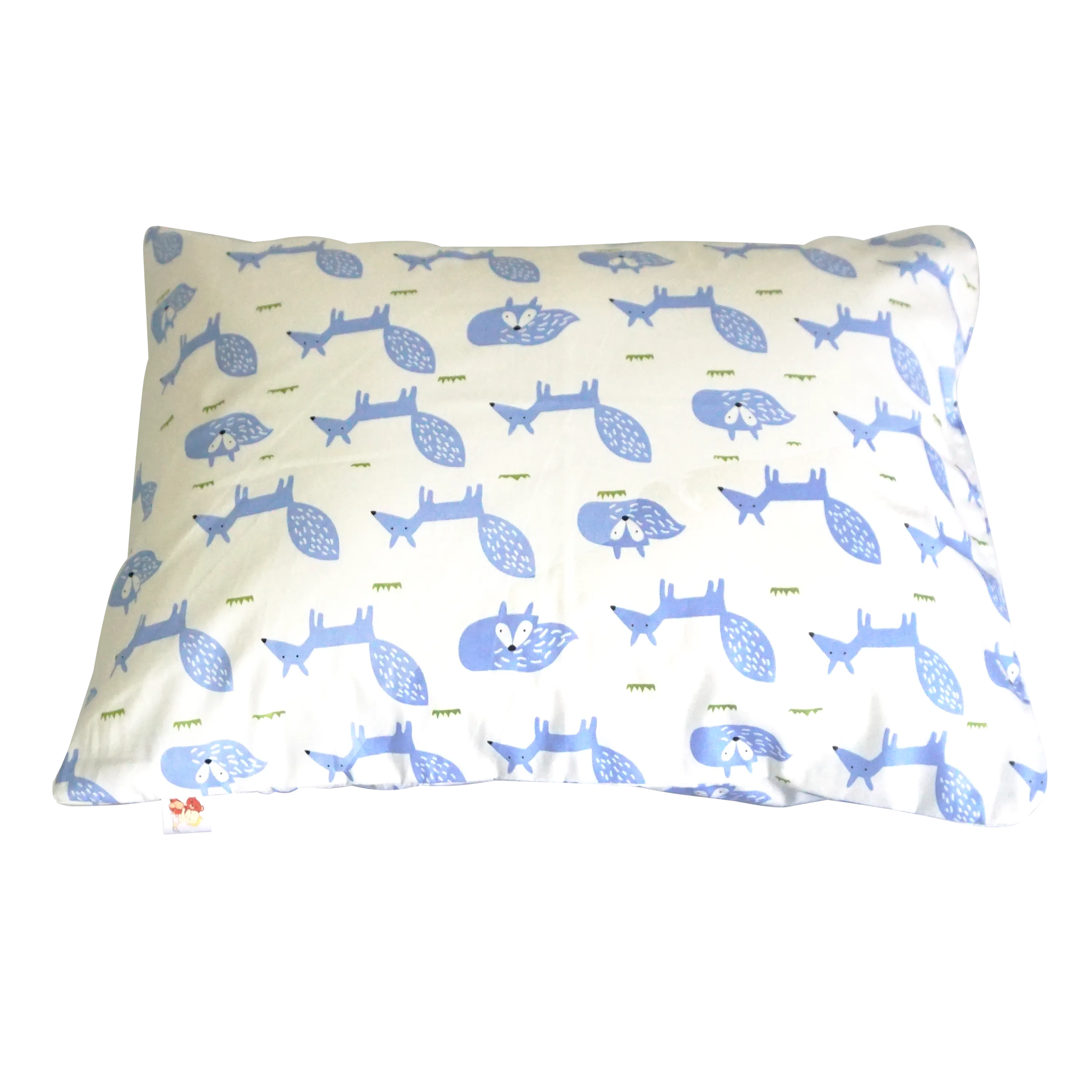 Little Fox in White Blue -  Babycuddleph Toddlers kit (Pillow & Blanket)