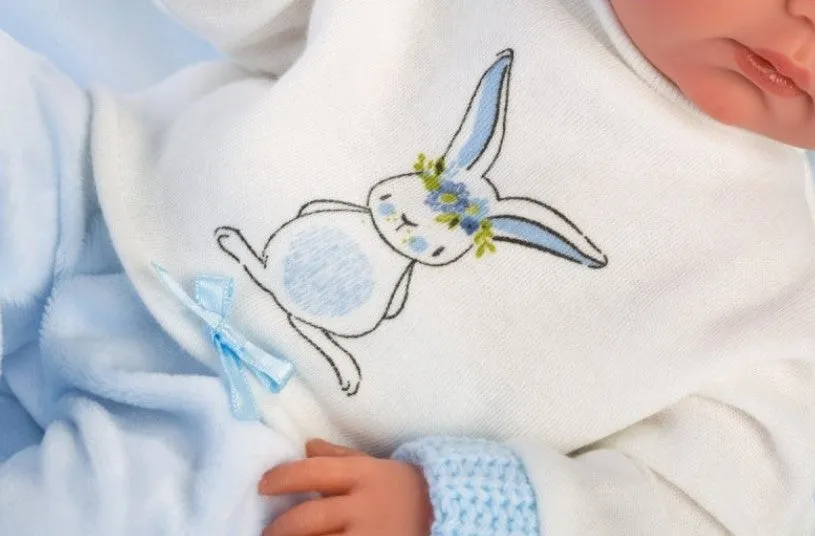 Llorens Doll: Newborn Boy with Light Blue Cushion: Bimbo 35cm