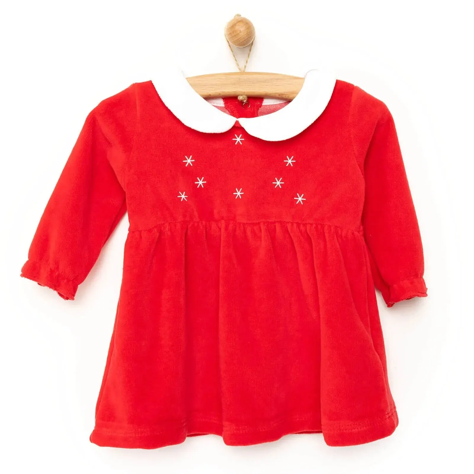 Ma Douce Newborn Velvet Dress - Red