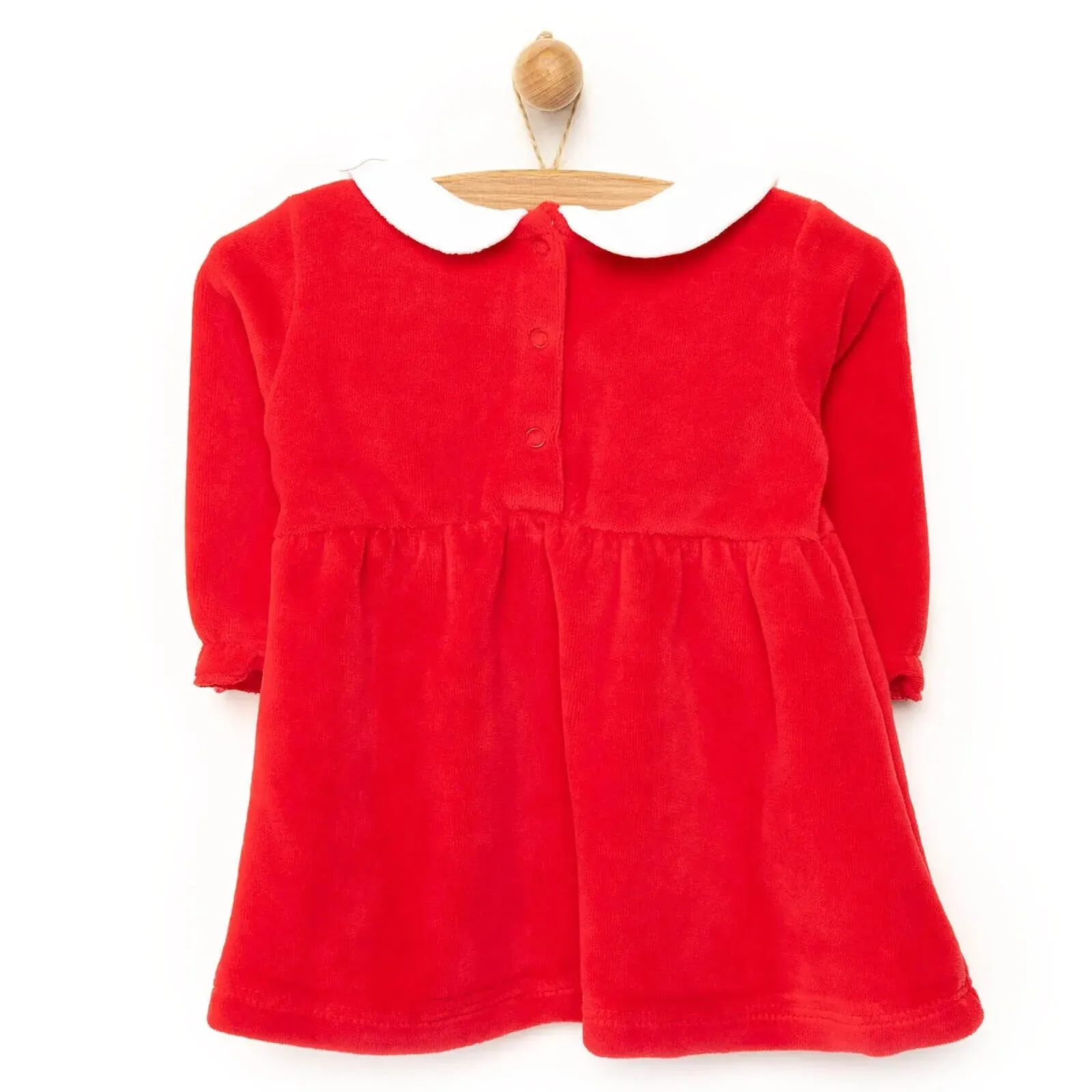 Ma Douce Newborn Velvet Dress - Red