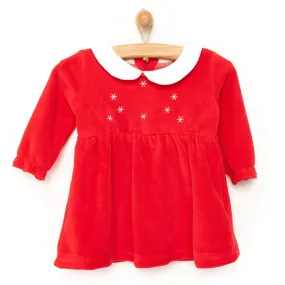 Ma Douce Newborn Velvet Dress - Red