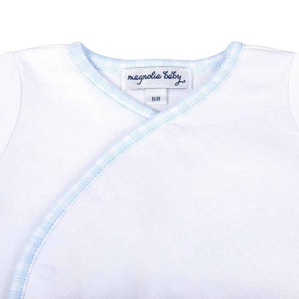 Magnolia Baby Boys New Beginnings Blue Check Footed Pant Set