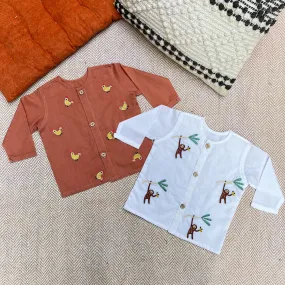 Monkey and Hen - Organic Cotton Full Sleeves Jhabla of Two