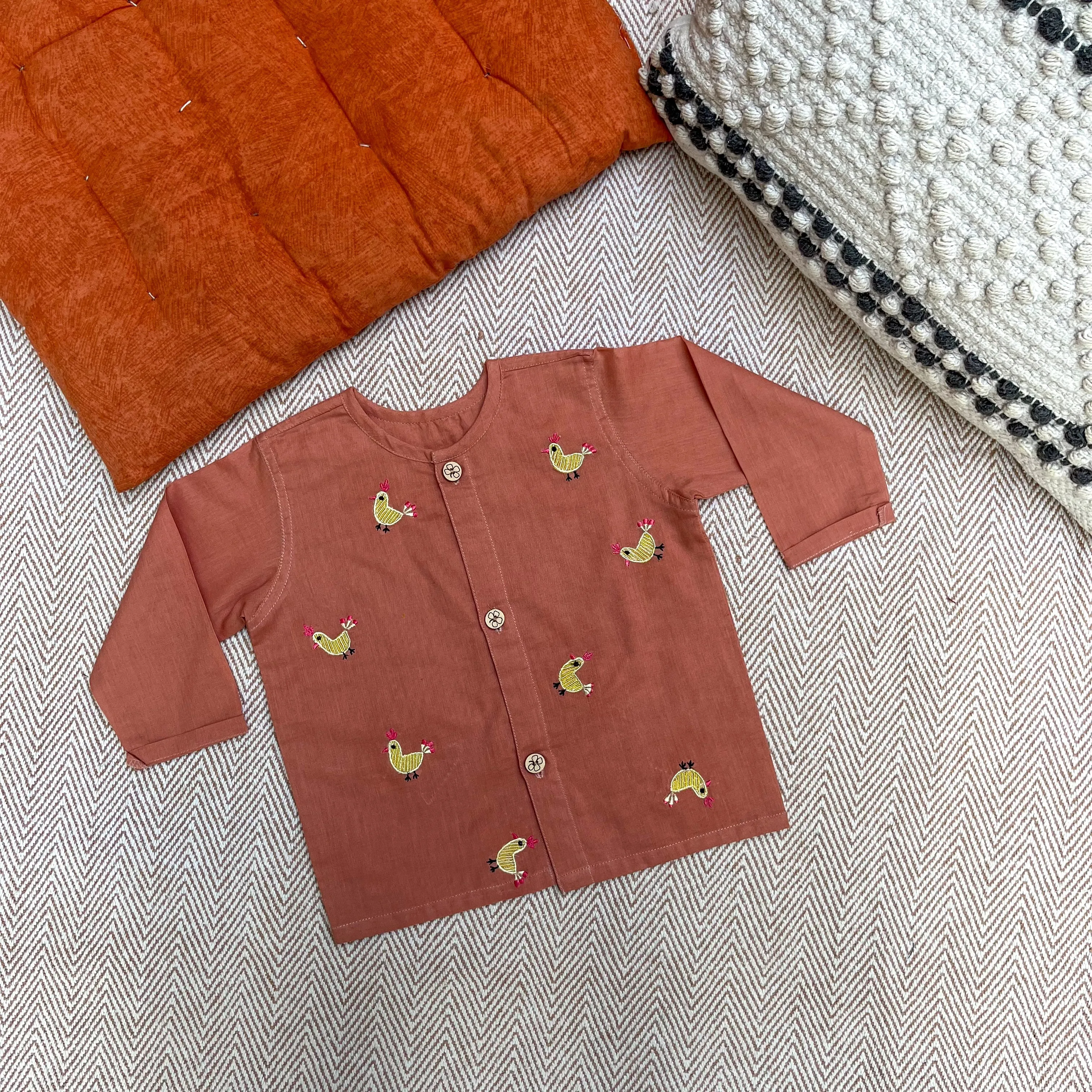 Monkey and Hen - Organic Cotton Full Sleeves Jhabla of Two