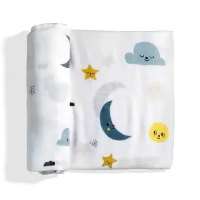 Moon and stars bamboo swaddle