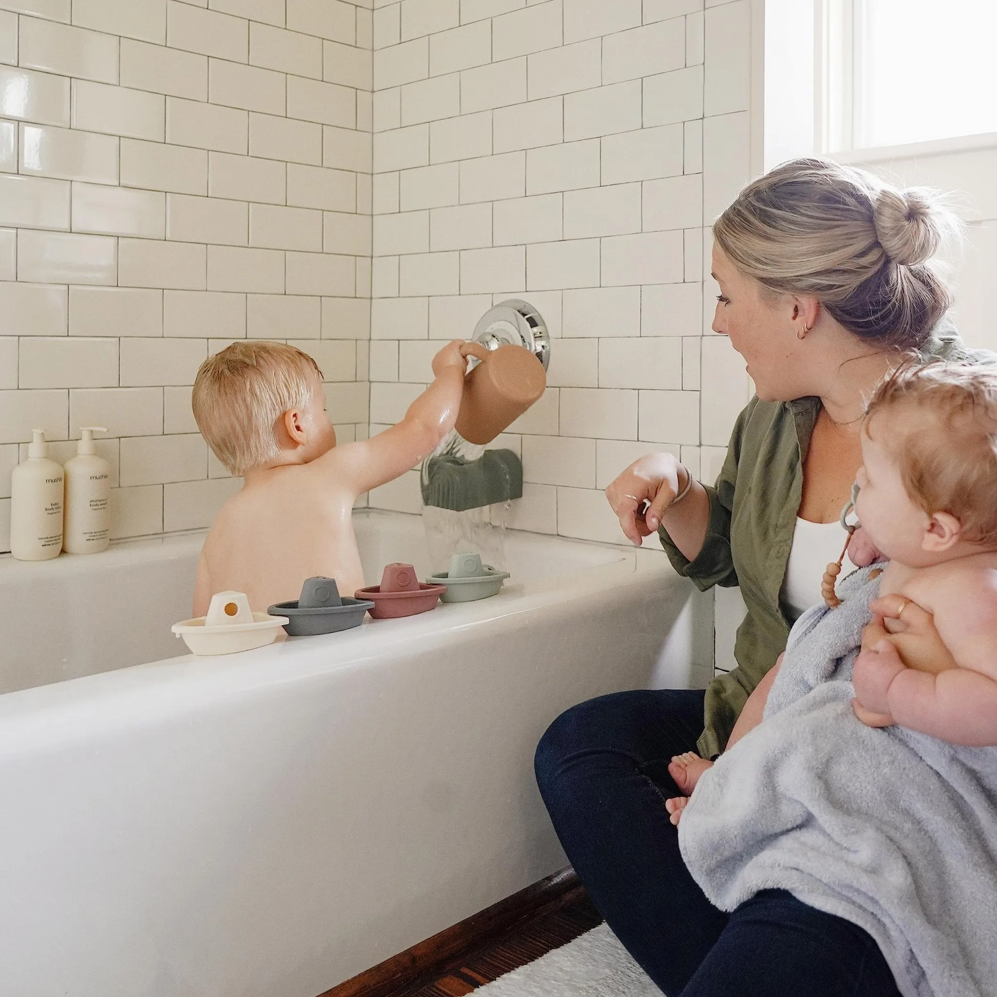mushie: 100% Food Grade Silicone Baby Bath Rinse Cup For Kids