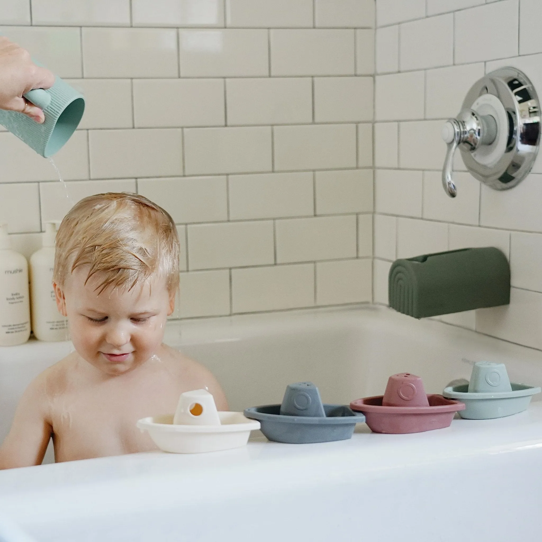 mushie: 100% Food Grade Silicone Baby Bath Rinse Cup For Kids