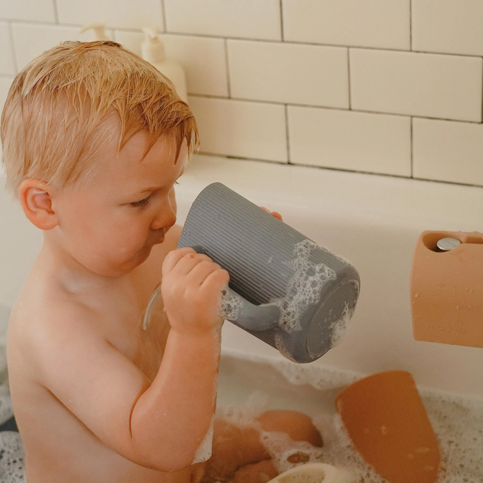 mushie: 100% Food Grade Silicone Baby Bath Rinse Cup For Kids