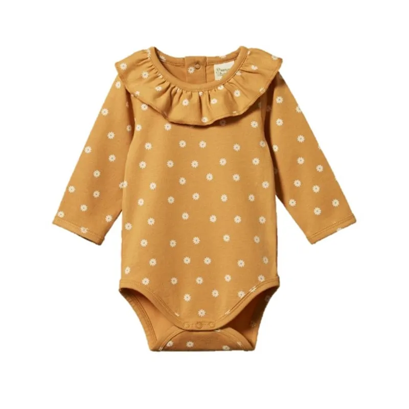 Nature Baby - Primrose Bodysuit - Chamomile Straw Print