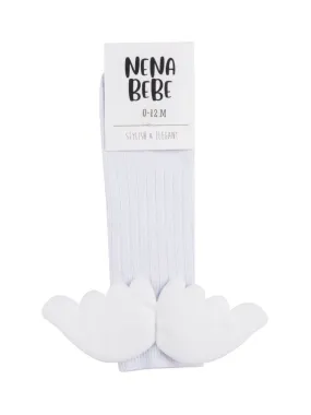 NENA BEBE Knee-high socks with wings-B5008 white