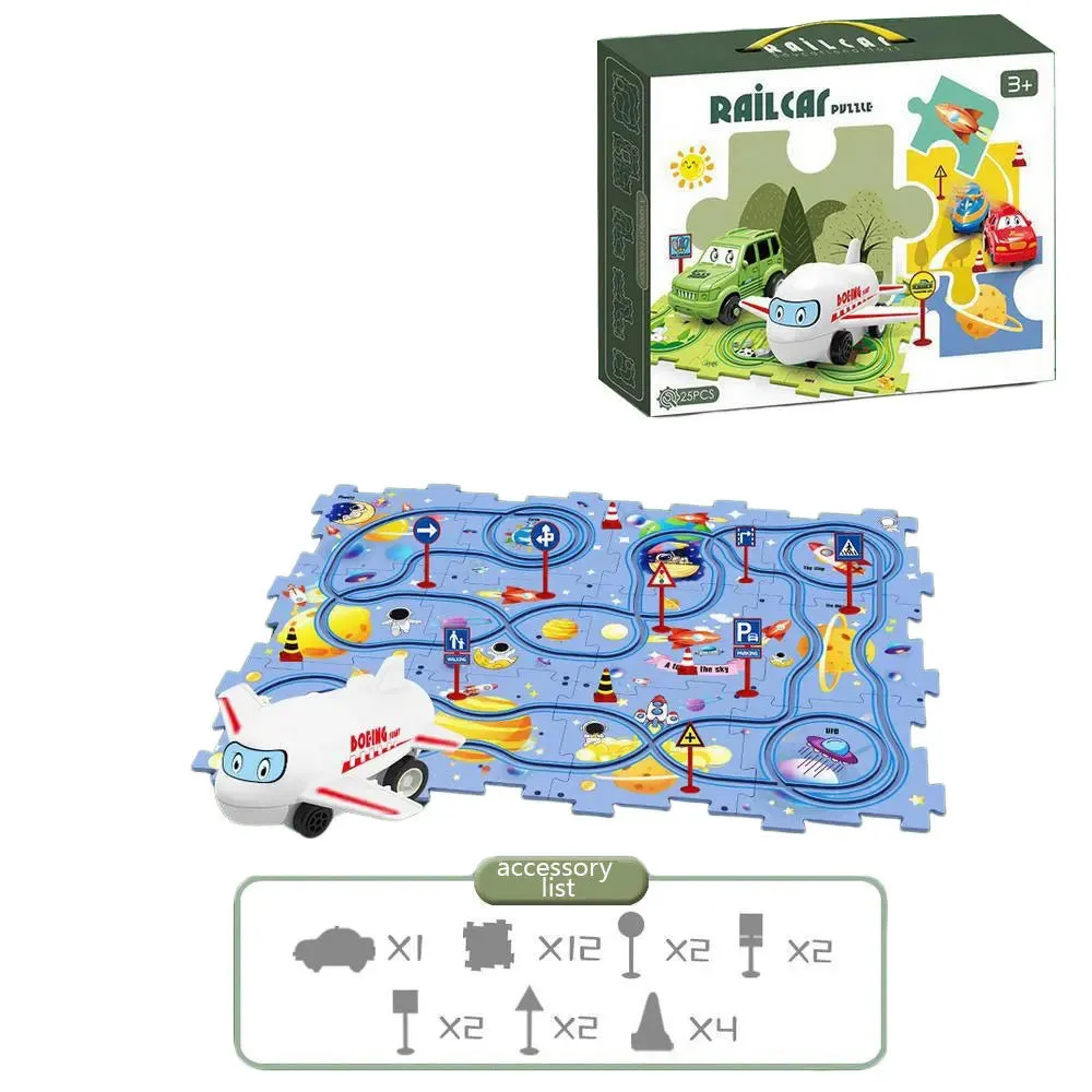 NEW Sensory PuzzleRacer Mini Railroad Car Educational Toys