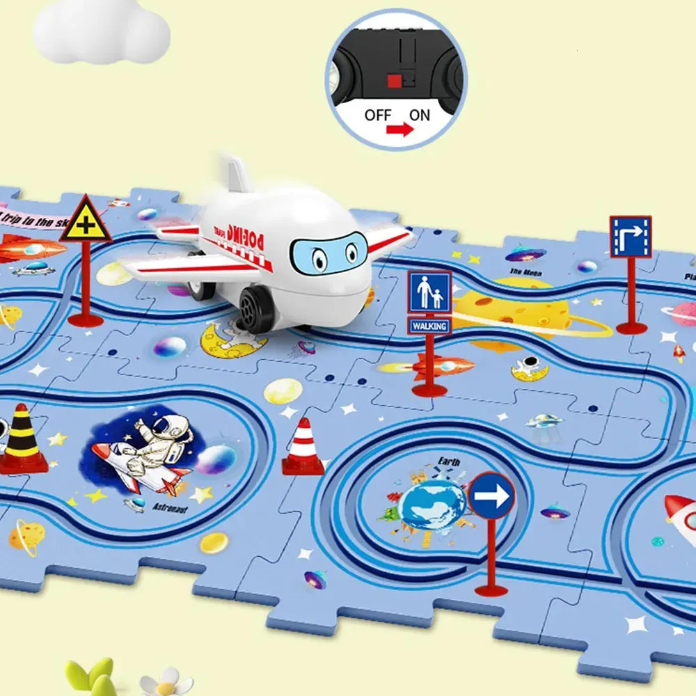 NEW Sensory PuzzleRacer Mini Railroad Car Educational Toys