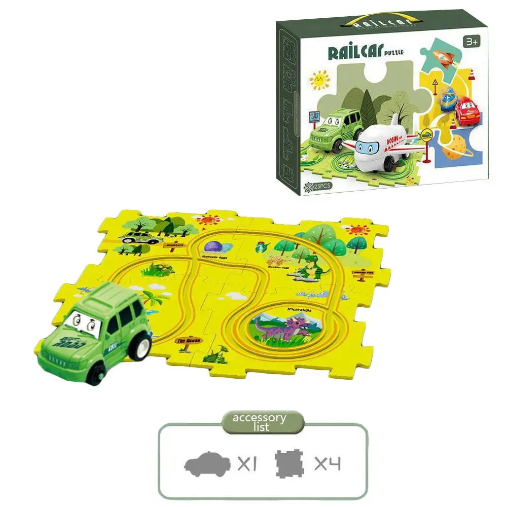 NEW Sensory PuzzleRacer Mini Railroad Car Educational Toys