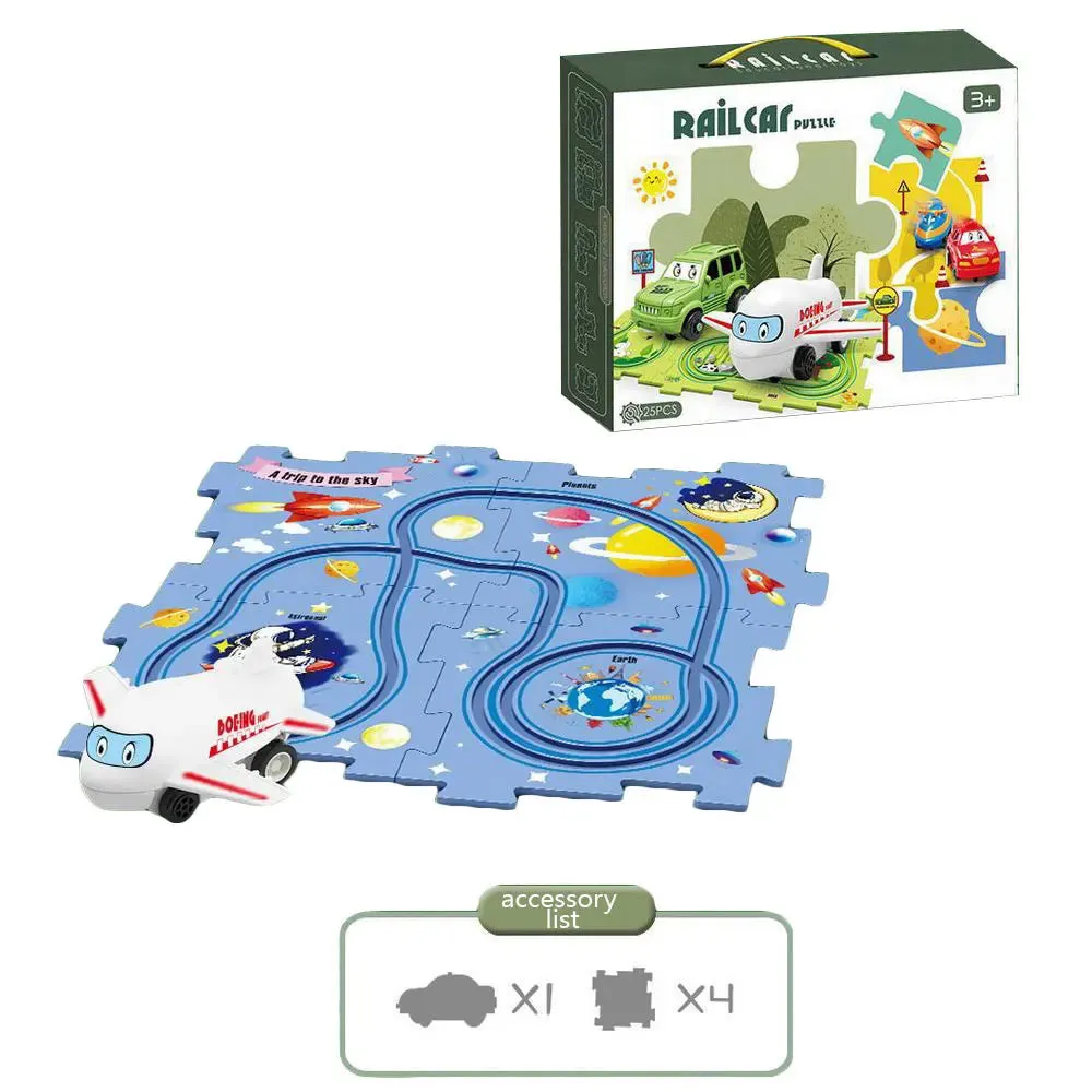 NEW Sensory PuzzleRacer Mini Railroad Car Educational Toys