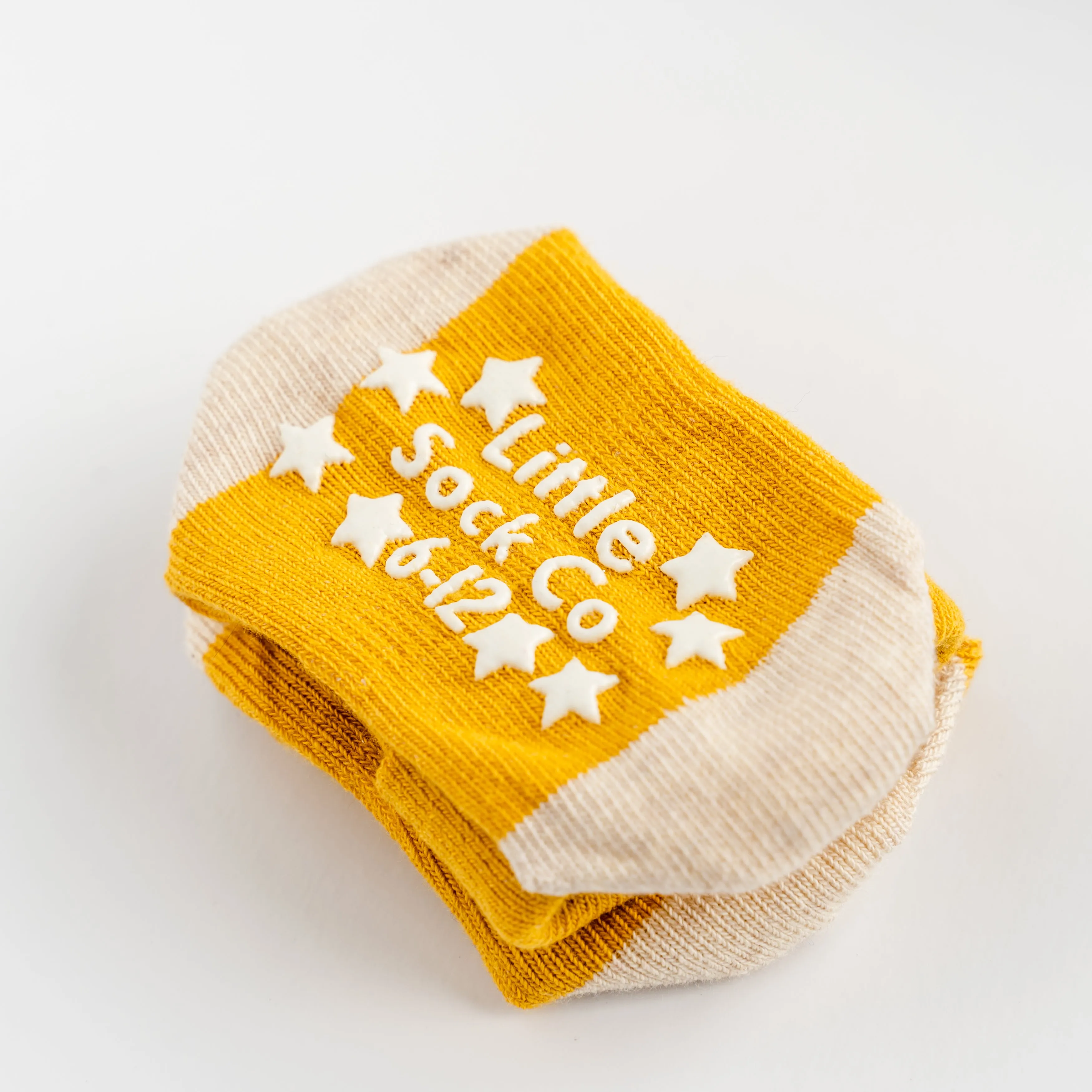 Non-Slip Stay On Socks in Mustard with Oatmeal