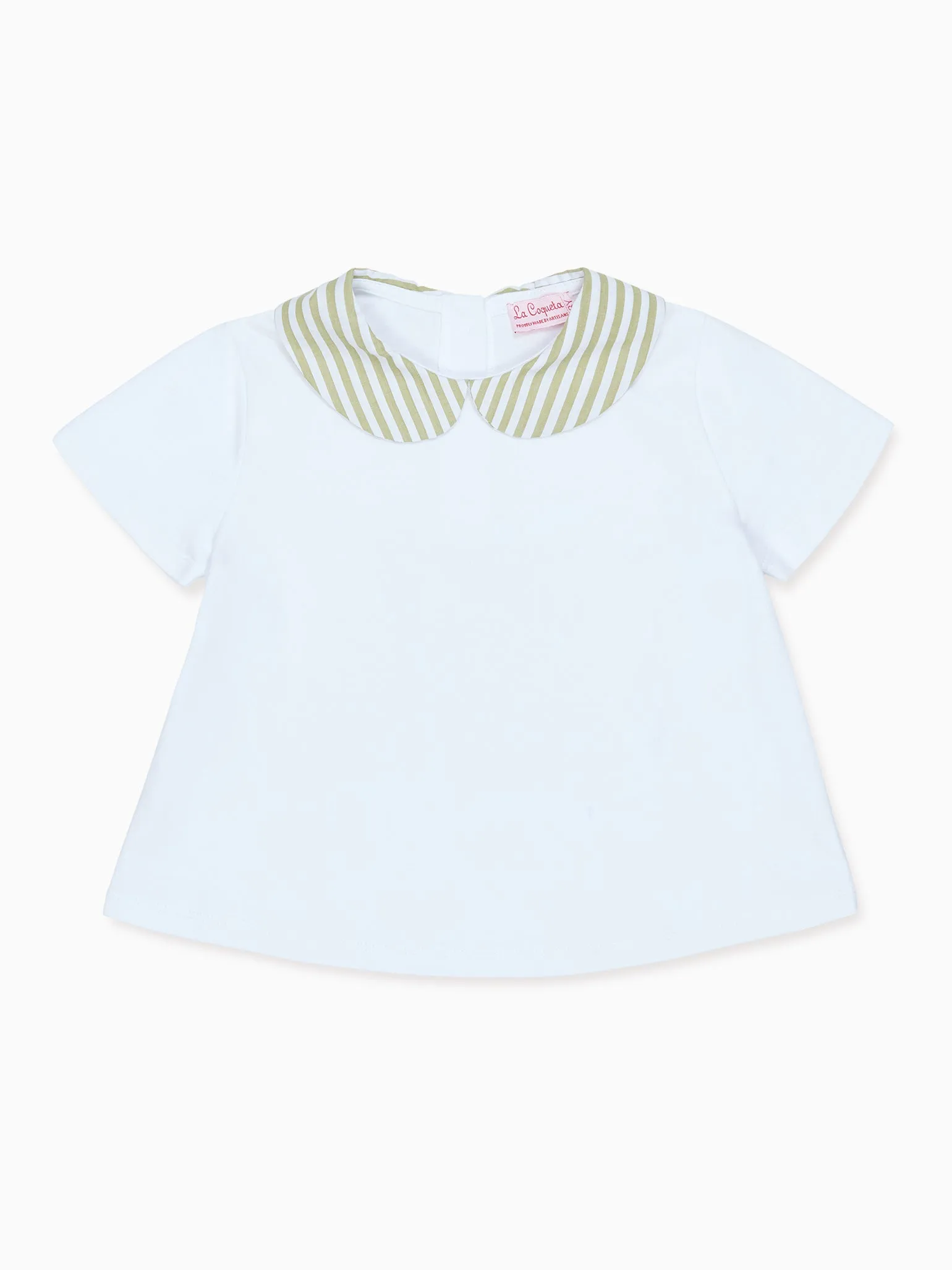 Olive Stripe Leo Baby Top