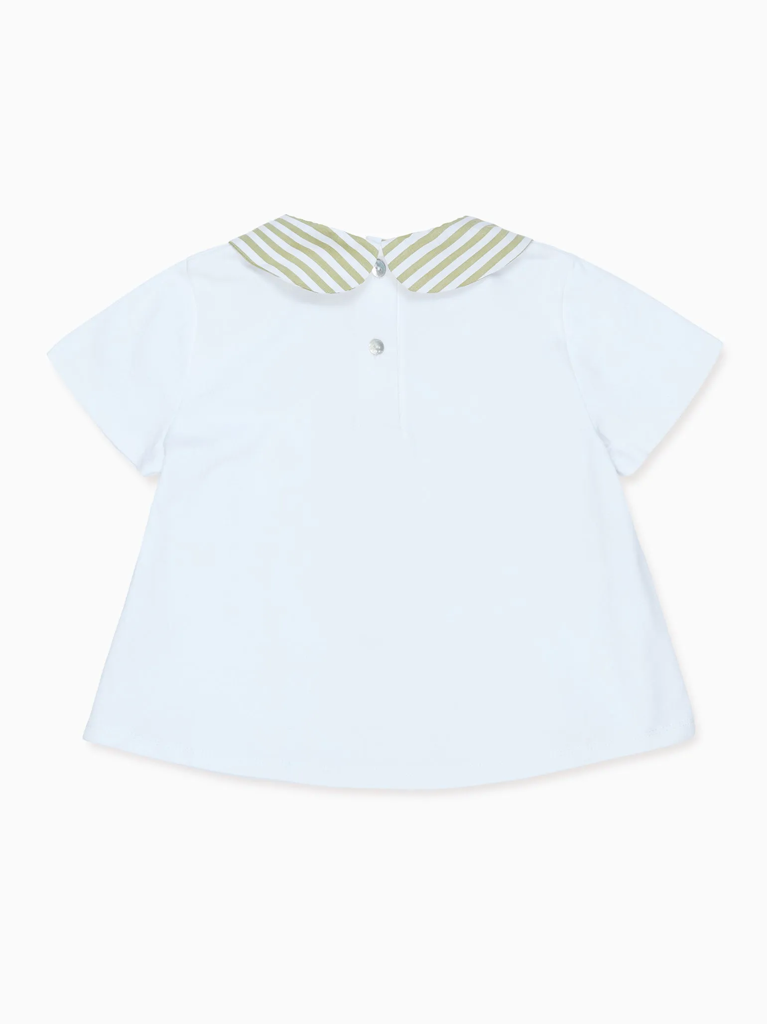 Olive Stripe Leo Baby Top