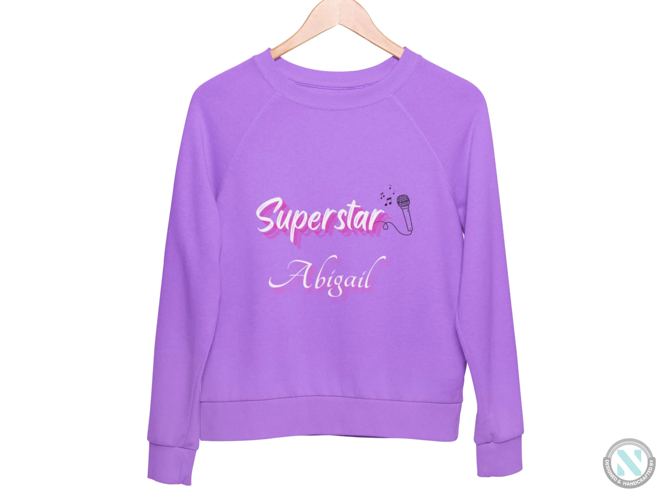 Personalized Name Toddler Girls Sweatshirt with Superstar Text