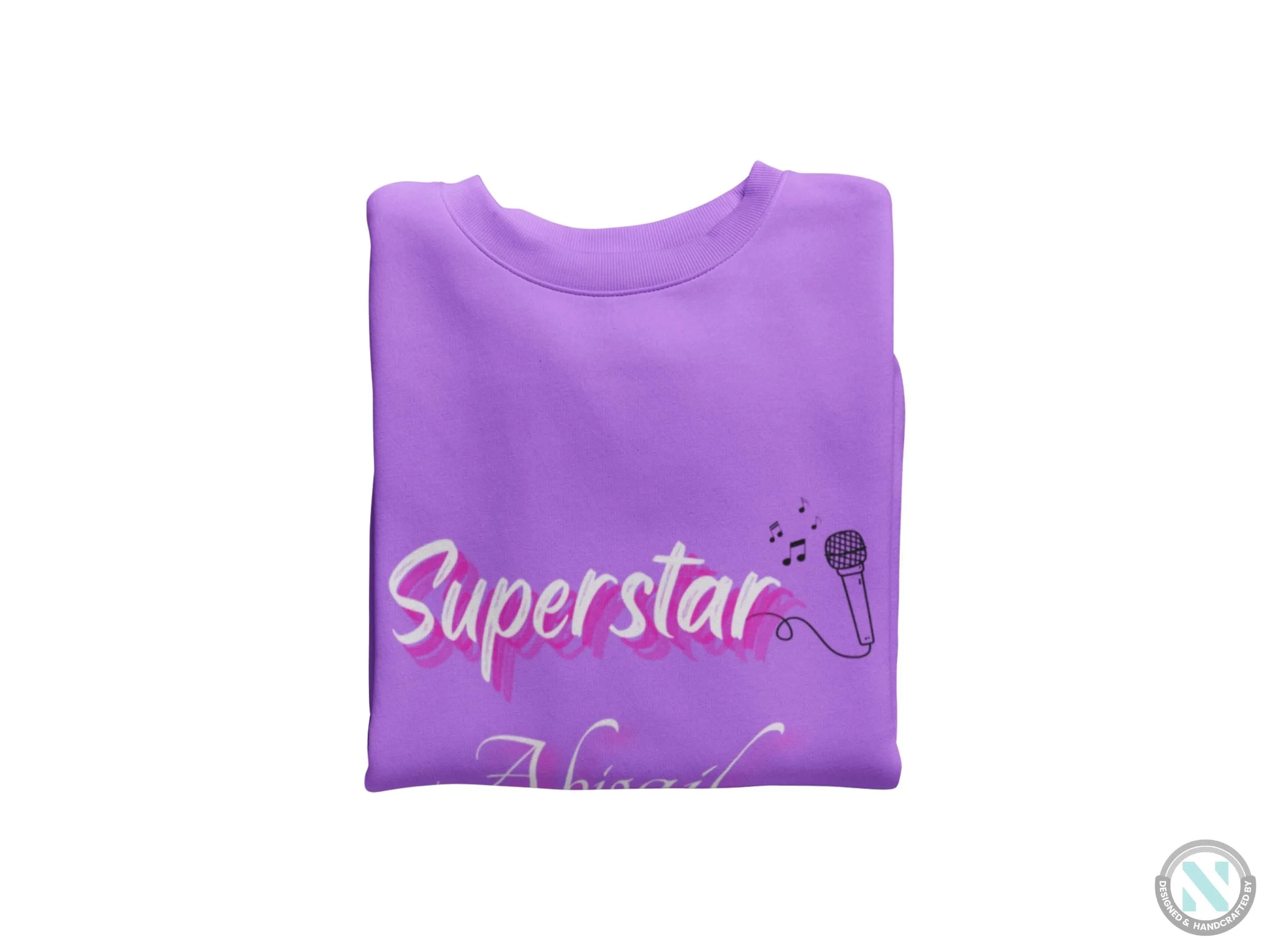 Personalized Name Toddler Girls Sweatshirt with Superstar Text