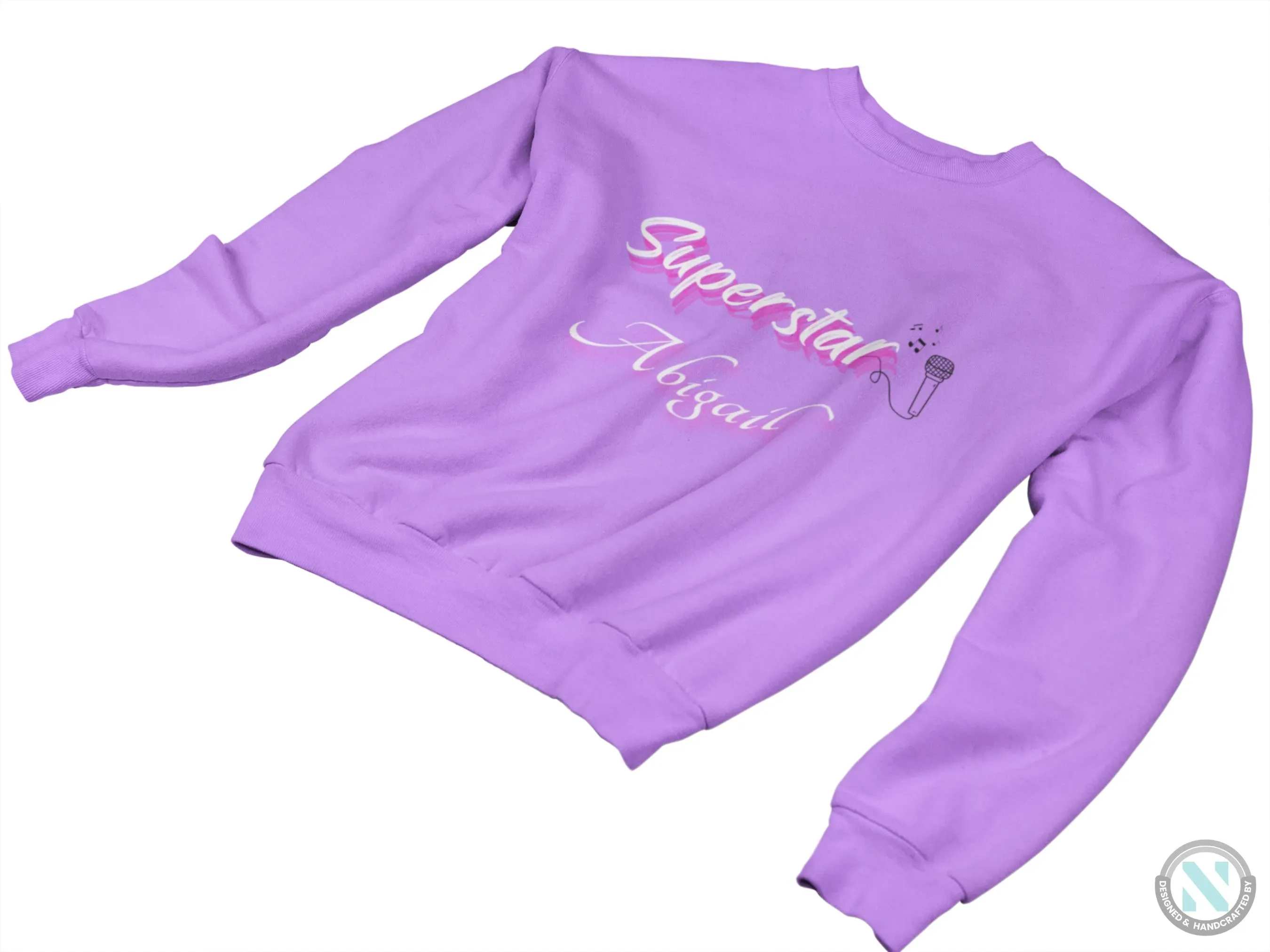 Personalized Name Toddler Girls Sweatshirt with Superstar Text