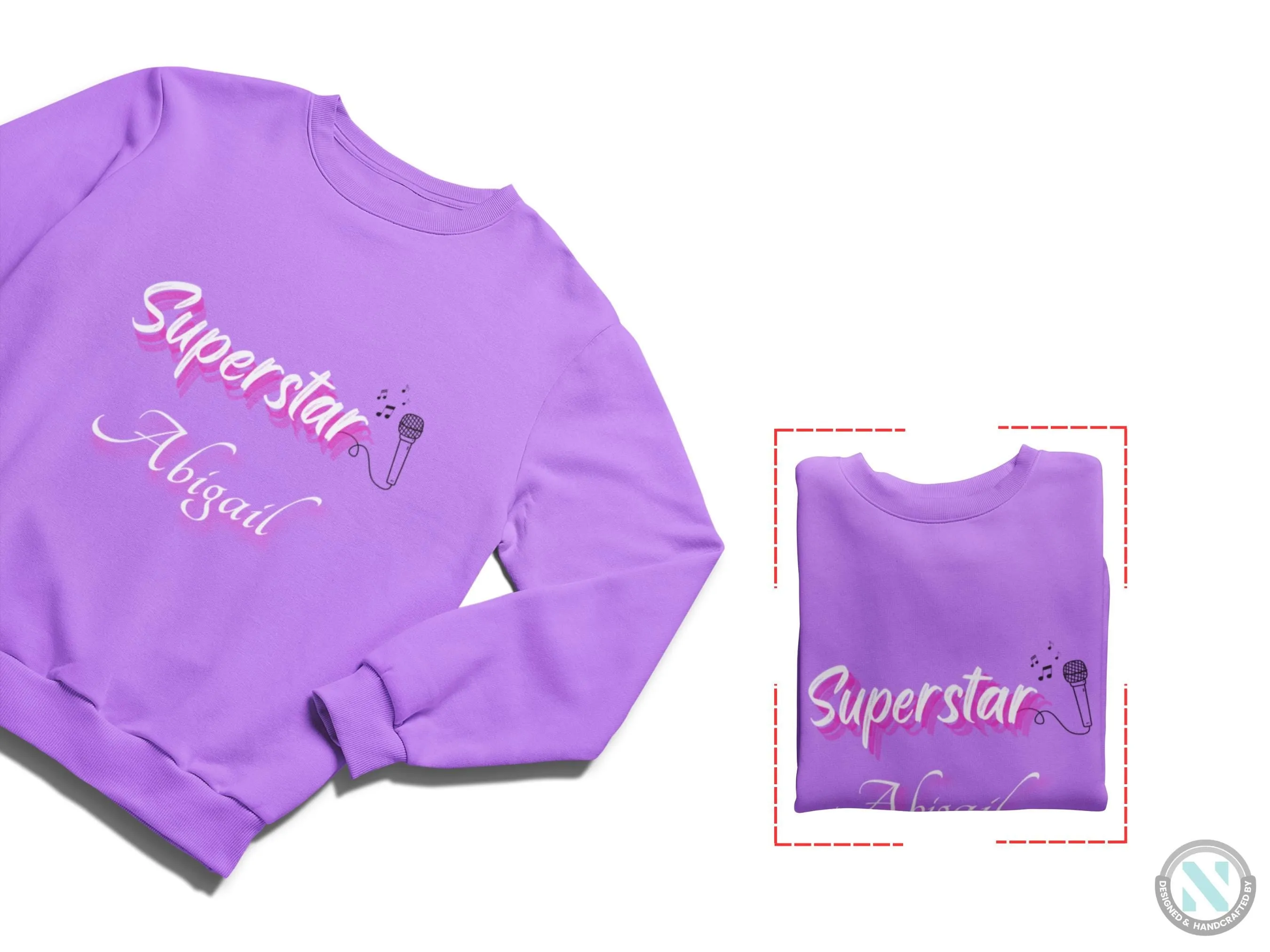 Personalized Name Toddler Girls Sweatshirt with Superstar Text