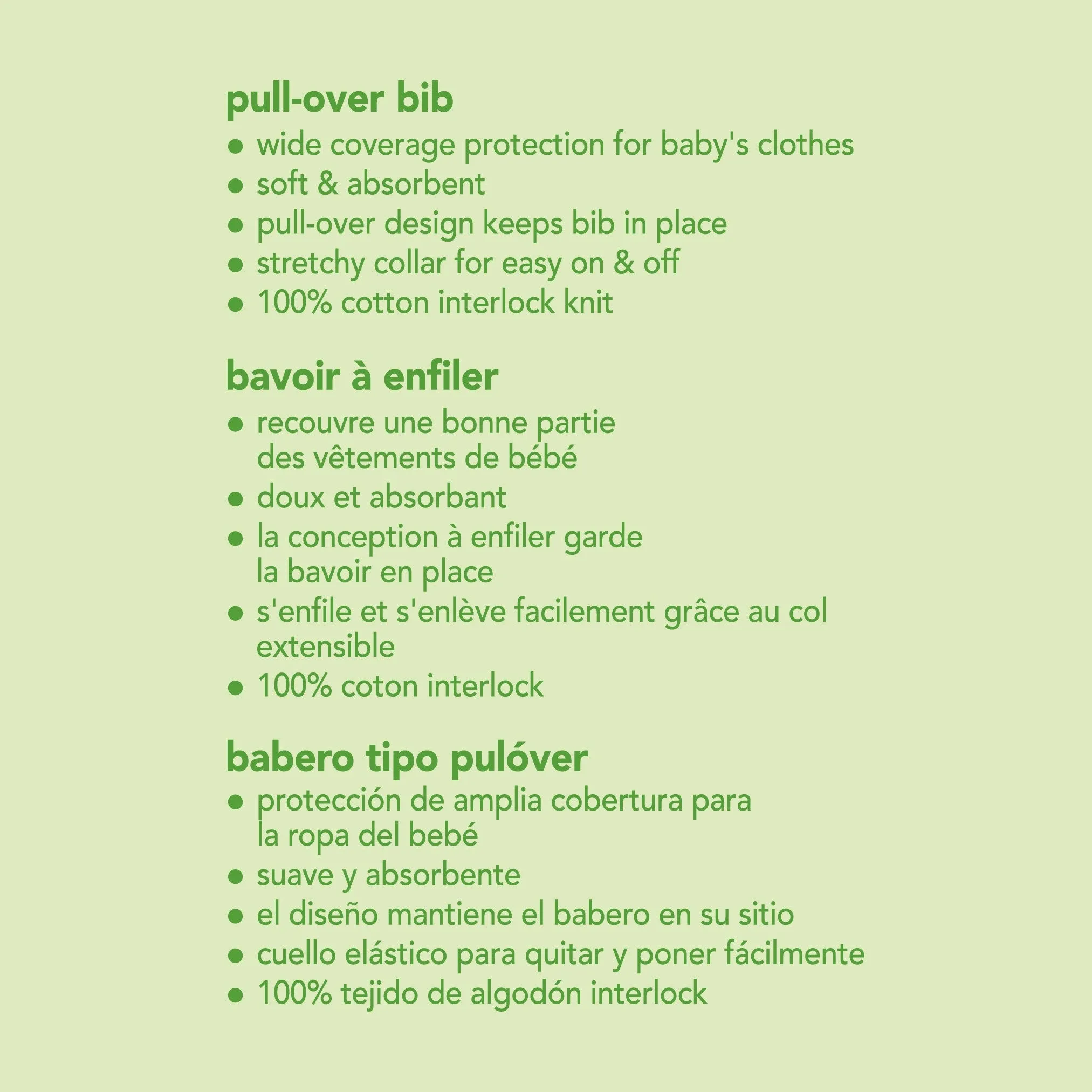 Pull-Over Favorite Food Bib for 9-18 months