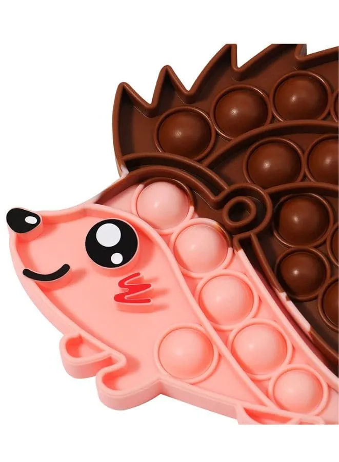 Push Pop Bubble Fidget Toy, Silicone Animal Sensory Squeeze Toy, Stress Relief, Anti-Anxiety, ADHD, Autism, Special Fidget Popper Gift for Kids and Adults, Hedgehog