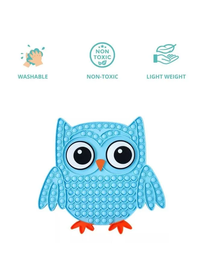 Push Pop Bubble Fidget Toy, Silicone Animal Sensory Squeeze Toy, Stress Relief, Anti-Anxiety, ADHD, Autism, Special Fidget Popper Gift for Kids and Adults, Owl