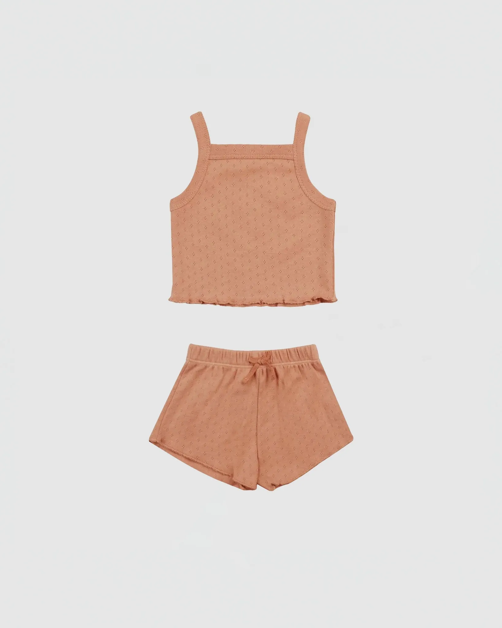 Quincy Mae Pointelle Tank and Shortie Set in Melon