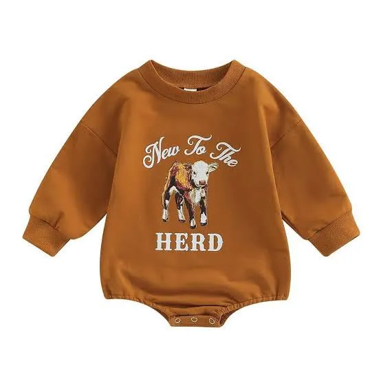 "New to the Herd" Western Baby Romper